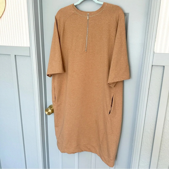 Lafayette 148 New York French Terry Tunic in Sepia Tan XL - Picture 2 of 11